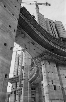 UNO-City, Baustellenfoto, um 1975, Günther Domenig, Eilfried Huth